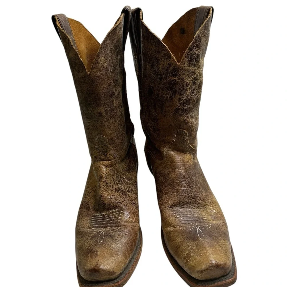Vintage Brown Leather Cowboy Boots